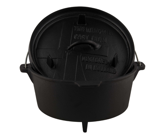 Comnox - Dutch Oven 4,5 quarts Met Pootjes - Robuuste Gietijzeren Pan voor Binnen en Buiten - Pre-seasoned en Direct Klaar voor Gebruik - Gas & Barbecue - Comnox