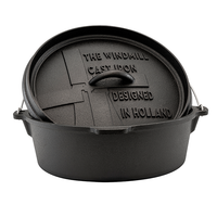 Comnox - The Windmill Dutch Oven 6 Quarts - Robuust Gietijzeren Kookpan - Zwart