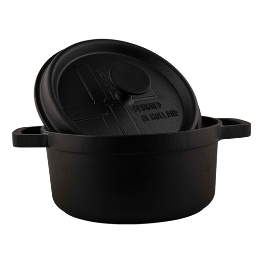 Comnox - The Windmill Gietijzeren BBQ Pan M - Krachtige warmteverdeling - Veelzijdig gebruik - Gietijzer - Zwarte pan