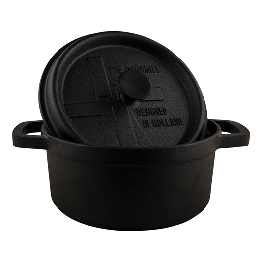Comnox - The Windmill Gietijzeren BBQ Pan S - Hoogwaardige grillpan met gelijkmatige warmte - Duraat, comfortabel en veilig - Gietijzer - Vlakke bodem