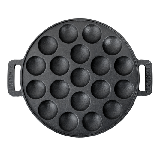 Comnox - The Windmill Poffertjespan - Comfort & Goudbruin Resultaat - Gietijzer Kwaliteit - 35cm × 20cm - Staal - Poffertjes