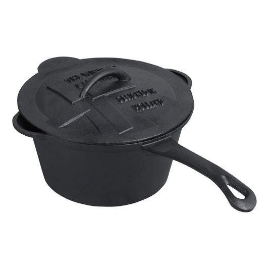 Comnox - The Windmill Saus Pan - Gietijzeren Sauspan – Perfect voor BBQ, Oven & Gasfornuis – Dik Gietijzer – Voorbehandeling – Warmtevasthoudend – 200mm