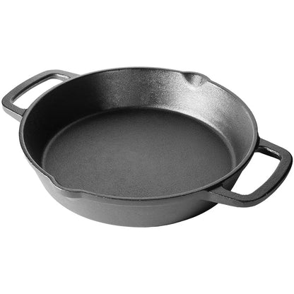 Comnox - The Windmill Skillet Medium met 2 Handvaten + GRATIS Aardappel - Gelijkmatige warmteverdeling - Veelzijdig gebruik - Gietijzer - 28 cm