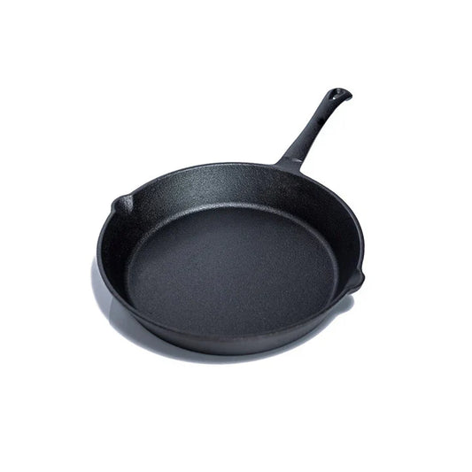 Comnox - The Windmill Skillet Regular - Gietijzeren Koekenpan met Anti-aanbaklaag - Pre-Seasoned - Met Schenktuit - Extra Lange Steel - 28 cm