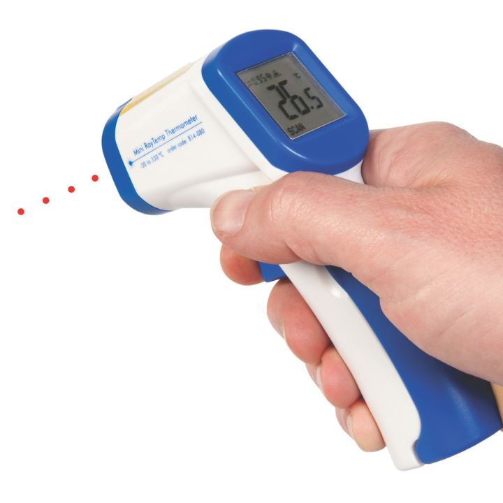 Comnox - Mini RayTemp Infrarood Thermometer – Compact & Lichtgewicht – Nauwkeurige Temperatuurmeting – LCD Display – 12:1 Optiek – 300 mm Afstand – 0‑330°C