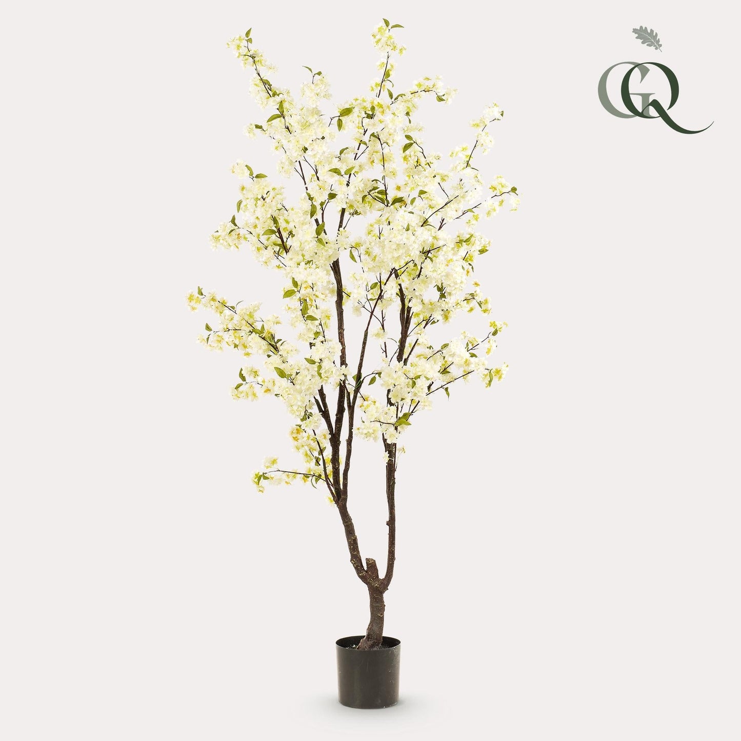 Kunstplant kersenbloesem (Prunus) wit, 210 cm hoog
