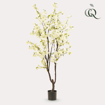 Kunstplant kersenbloesem (Prunus) wit, 210 cm hoog