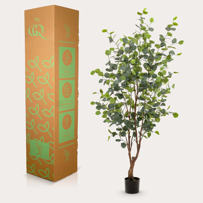 Kunstplant Eucalyptus (blauwe gomboom), 140 cm hoog