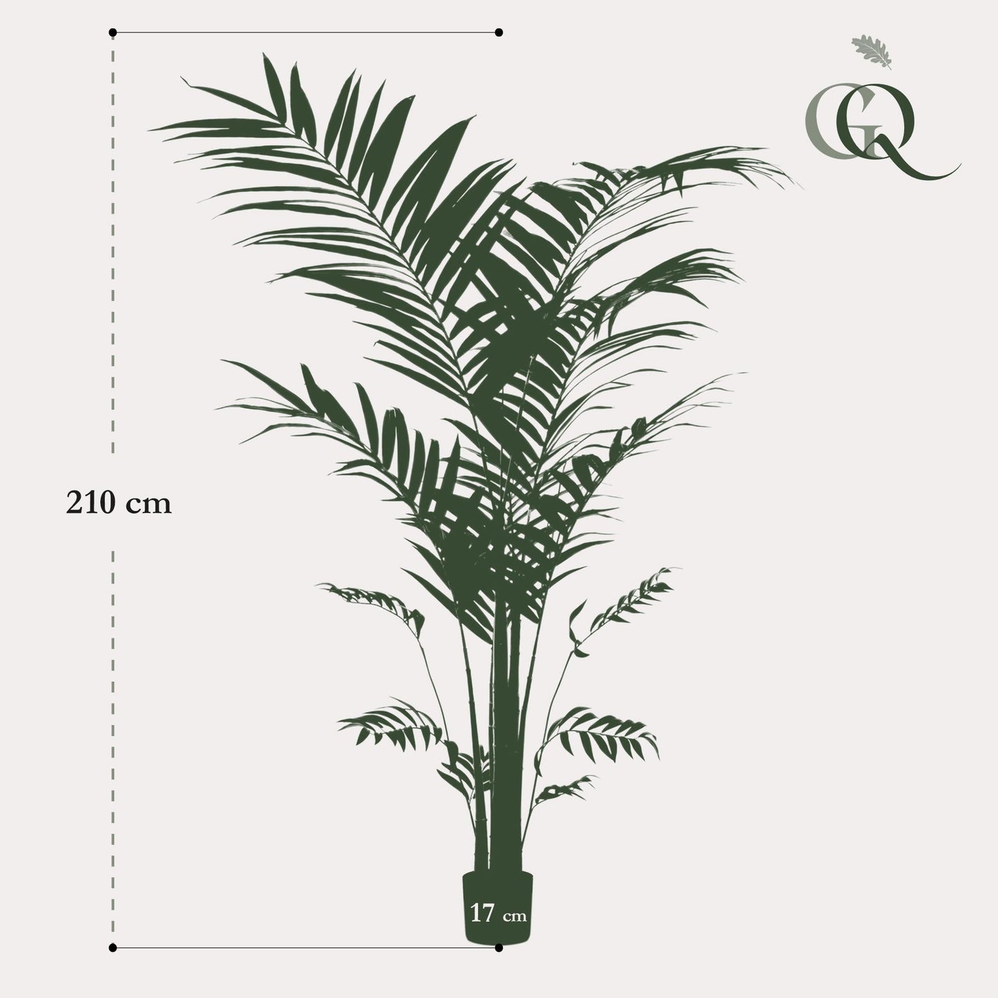 Kunstplant Kentiapalm (Howea forsteriana), 210 cm hoog