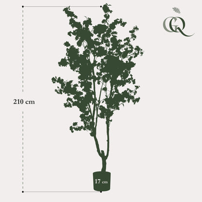 Kunstplant kersenbloesem (Prunus) wit, 210 cm hoog