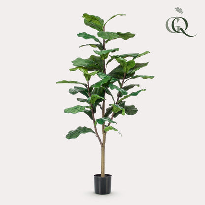 Kunstplant Ficus lyrata (vioolblad ficus / tabaksplant), 120 cm hoog