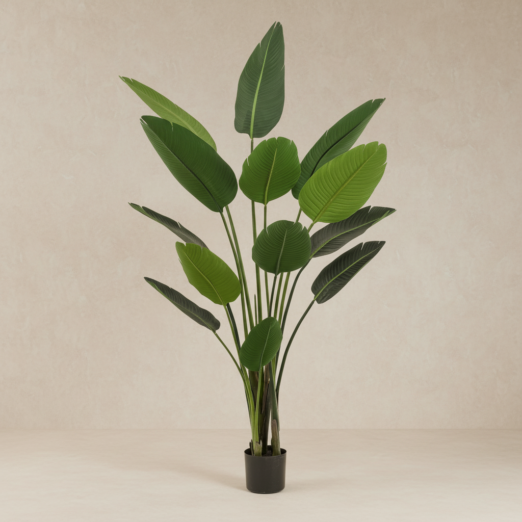 Kunstplant Strelitzia nicolai (paradijsvogelbloem), 190 cm hoog