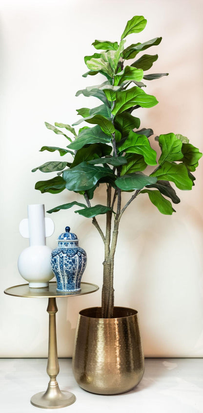 Kunstplant Ficus lyrata (vioolblad ficus), 180 cm hoog
