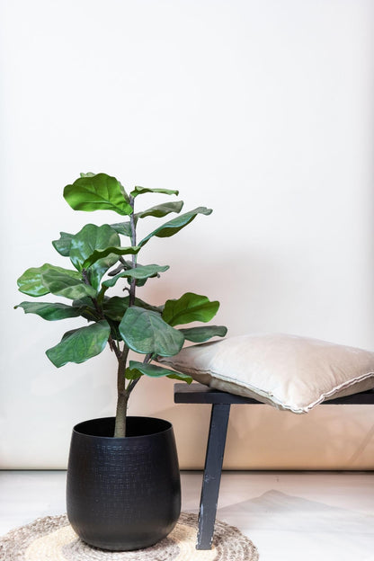 Kunstplant Ficus lyrata (vioolblad ficus / tabaksplant), 90 cm hoog