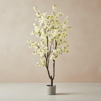 Kunstplant kersenbloesem (Prunus) wit, 210 cm hoog