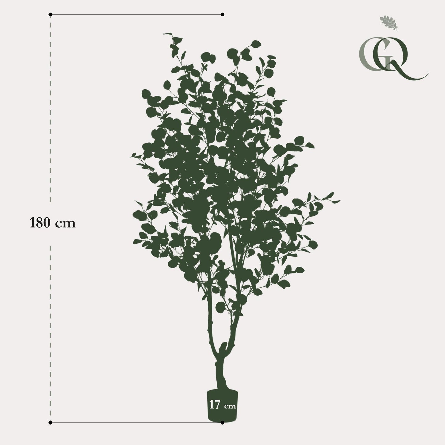 Kunstplant Eucalyptus (blauwe gomboom), 180 cm hoog