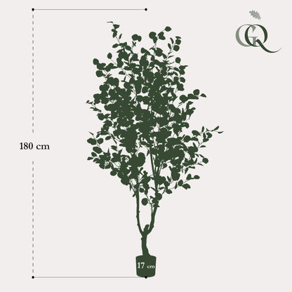Kunstplant Eucalyptus (blauwe gomboom), 180 cm hoog