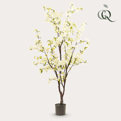 Kunstplant kersenbloesem (Prunus) wit, 175 cm hoog