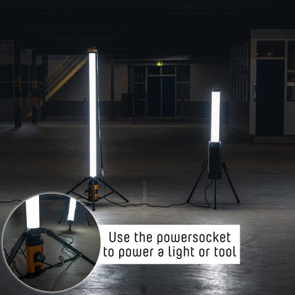 LED's Work Tripod Bouwlamp 12000 - 360 graden rondom licht - Extra stopcontact aansluiting - IP54 waterdicht - 100W