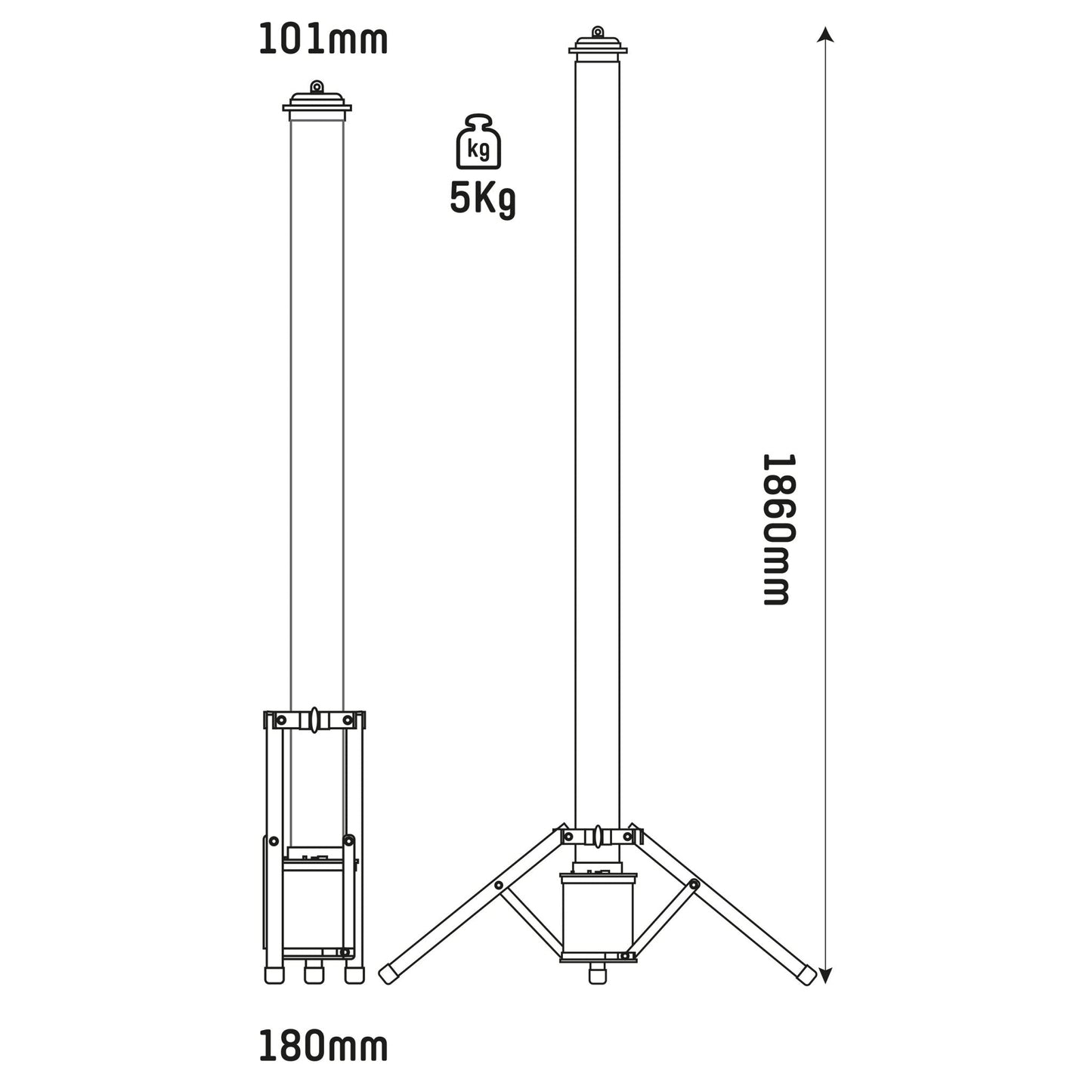 Comnox LED Work Tripod Bouwlamp 12000 - 360 graden licht - 100W