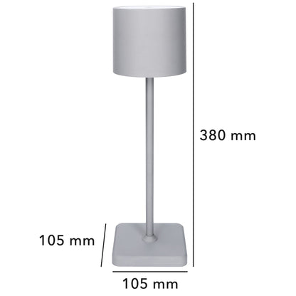TouchDim Oplaadbare LED Tafellamp - Dimbaar via aanraking - Binnen en buiten - Grijs (kopie)