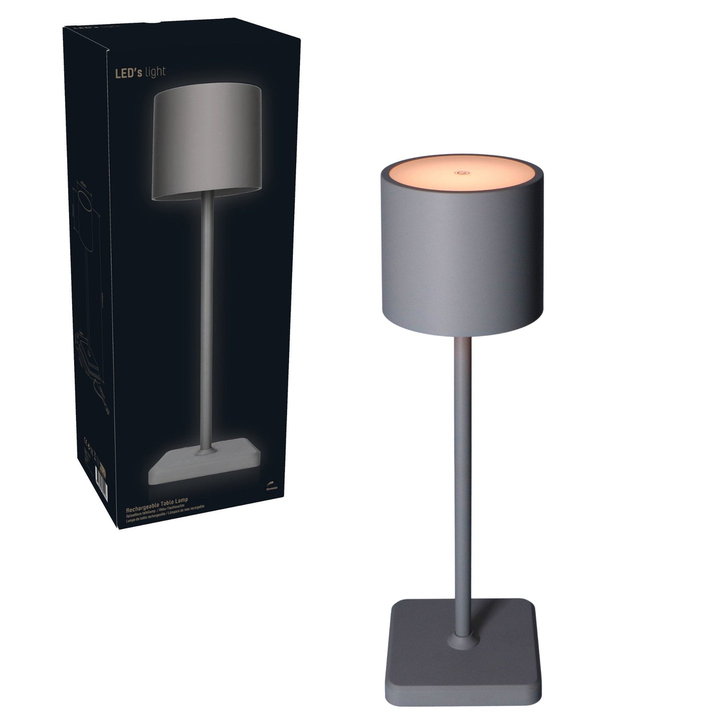 LED's Light Oplaadbare LED Tafellamp - Dimbaar via aanraking - Binnen en buiten - Grijs