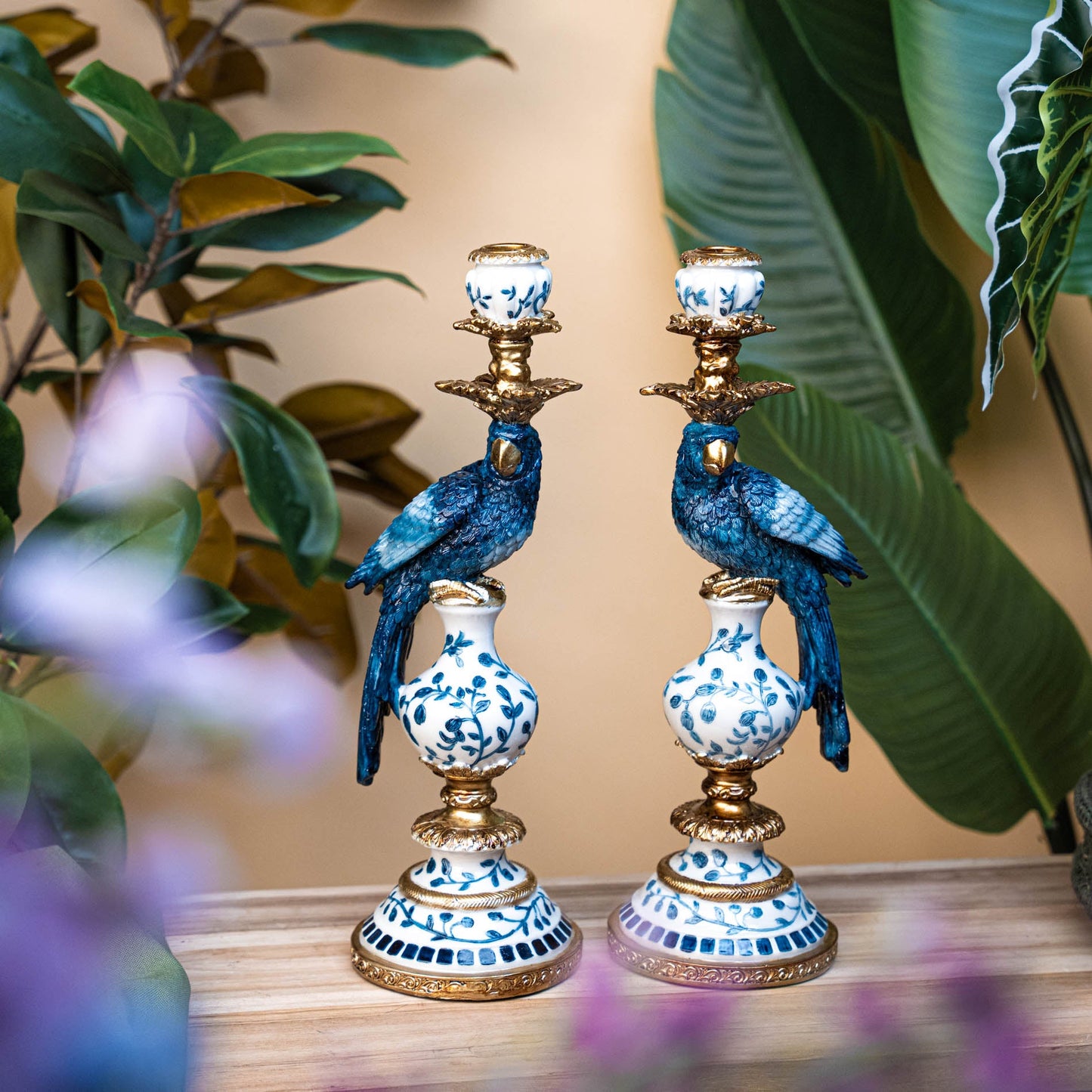 Comnox - Dutch Blue Parrot - Exotische Kaarsenhouders - 40 cm