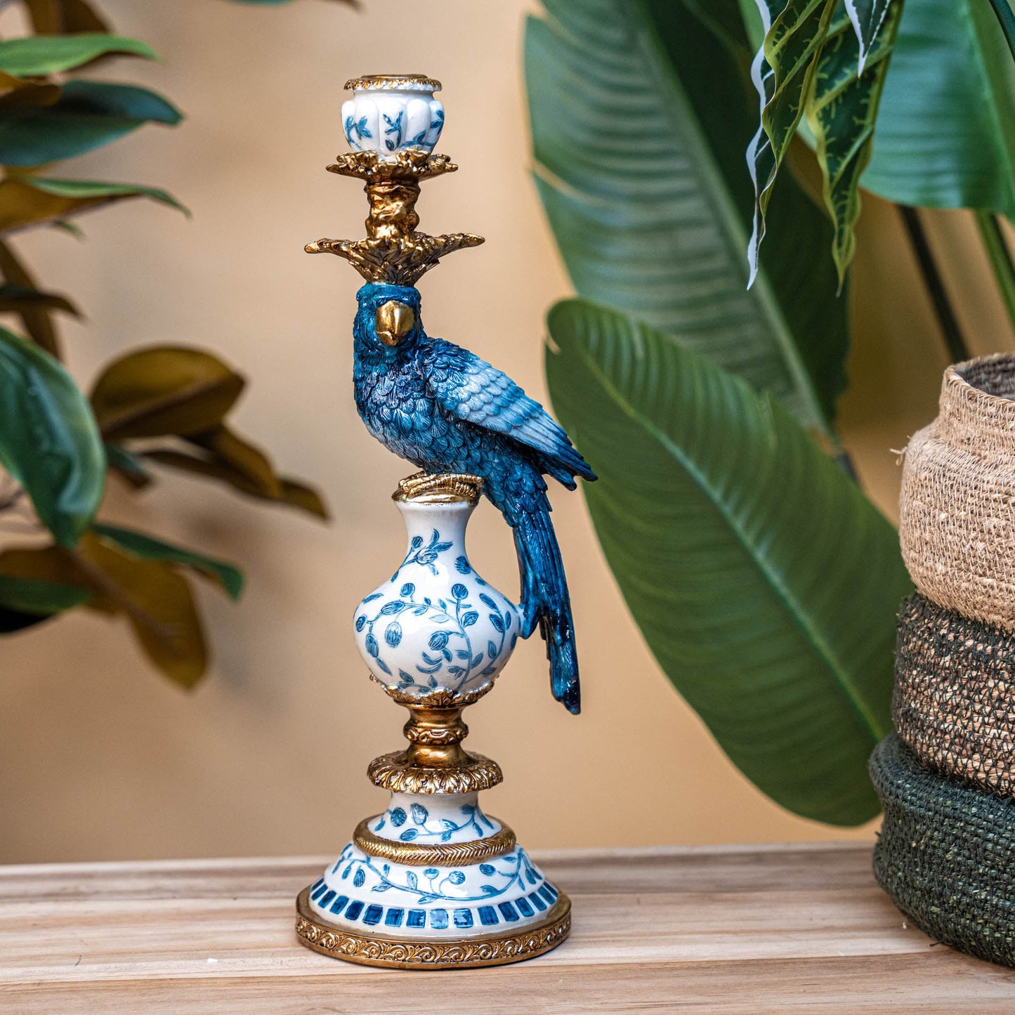 Candle Holder - Dutch Blue Parrot ↑ 40 cm