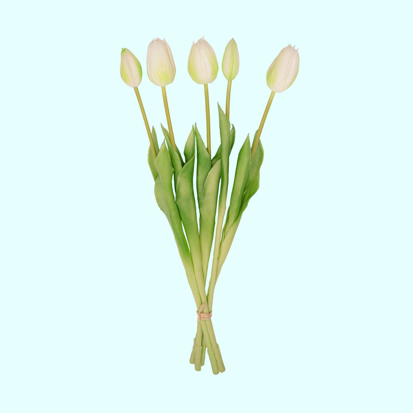 Tulip Bouquet - Orange - ‘Real Touch’ Artificial Tulips - 5 Tulip stems - 43 cm – Artificial plant – Comnox Company