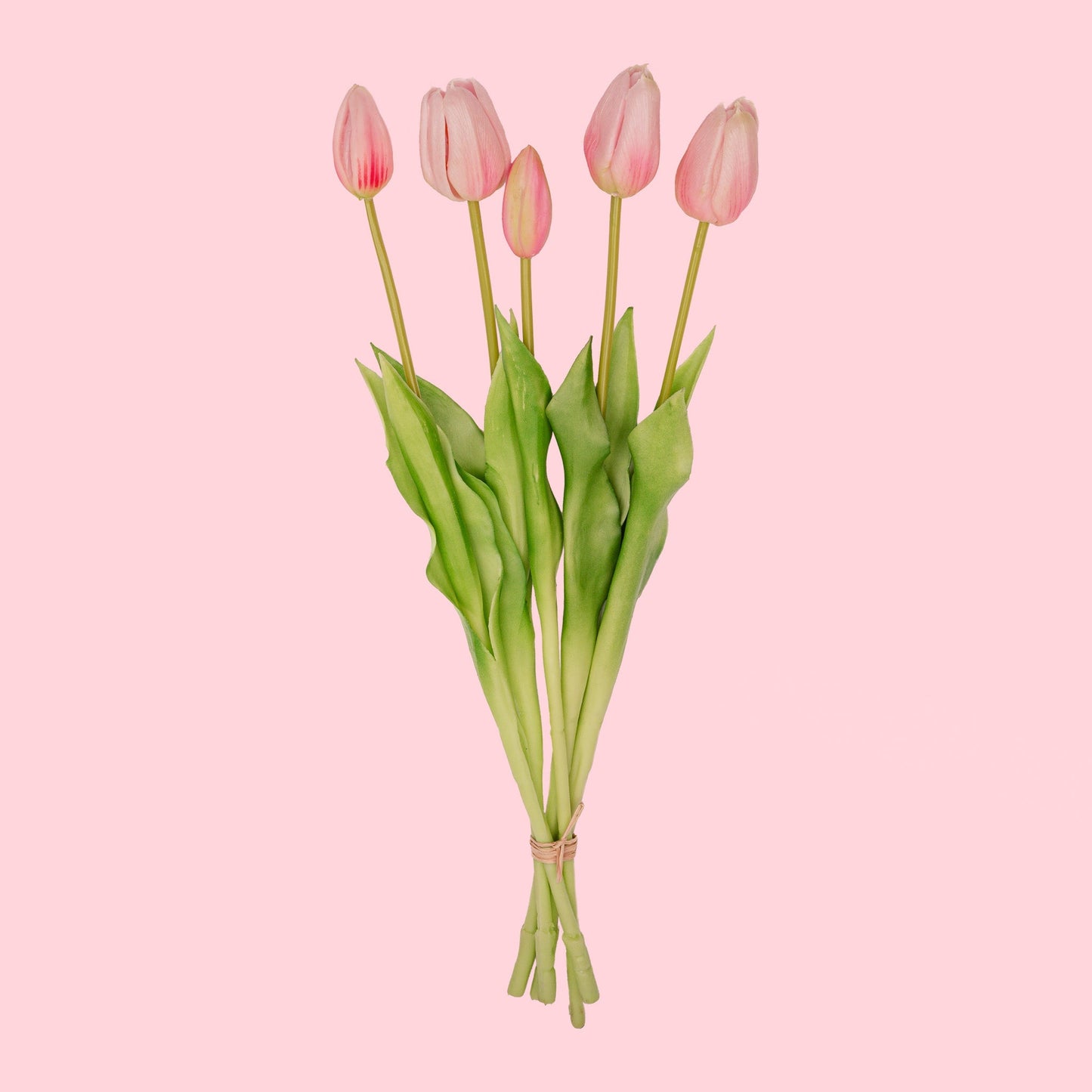 Tulip Bouquet - Orange - ‘Real Touch’ Artificial Tulips - 5 Tulip stems - 43 cm
