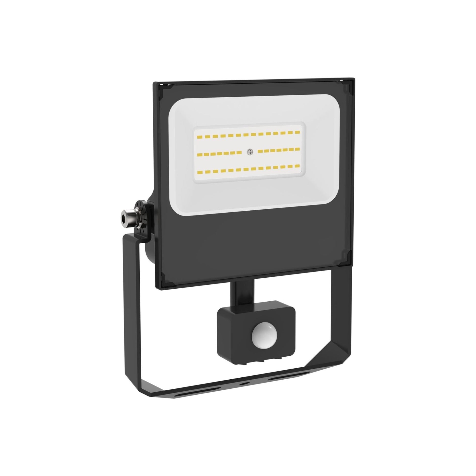 Zwart LED’s Light 30W buitenspot met bewegingssensor, voor veilige verlichting van tuin of garage. Geïntegreerde sensor en sterk lichtgevend panelen voor automatische nachtverlichting.
