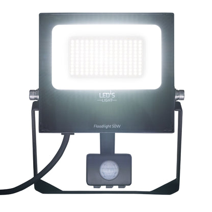 UltraFlood LED Schijnwerper 50W 4000K met Bewegingssensor en Daglichtsensor - Kantelbaar - 8000 Lumen - IP65