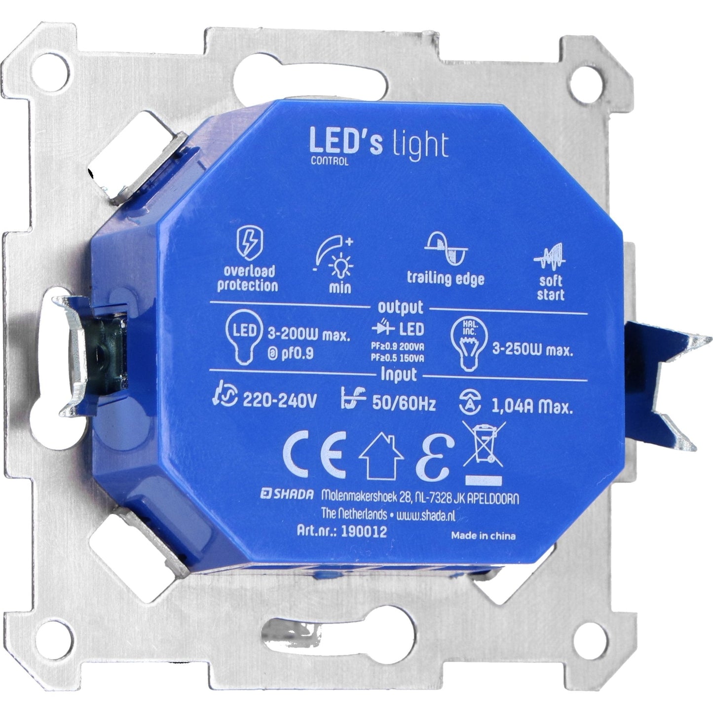 Universele LED draai dimmer tot 250 watt - Geschikt voor alle dimbare lampen - 2 draads