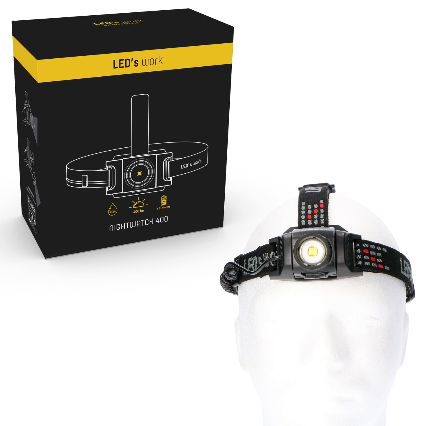 LED's Work Hoofdlamp op batterijen - Met zoomfunctie - Dimbaar - IP44 waterdicht - 400 Lumen