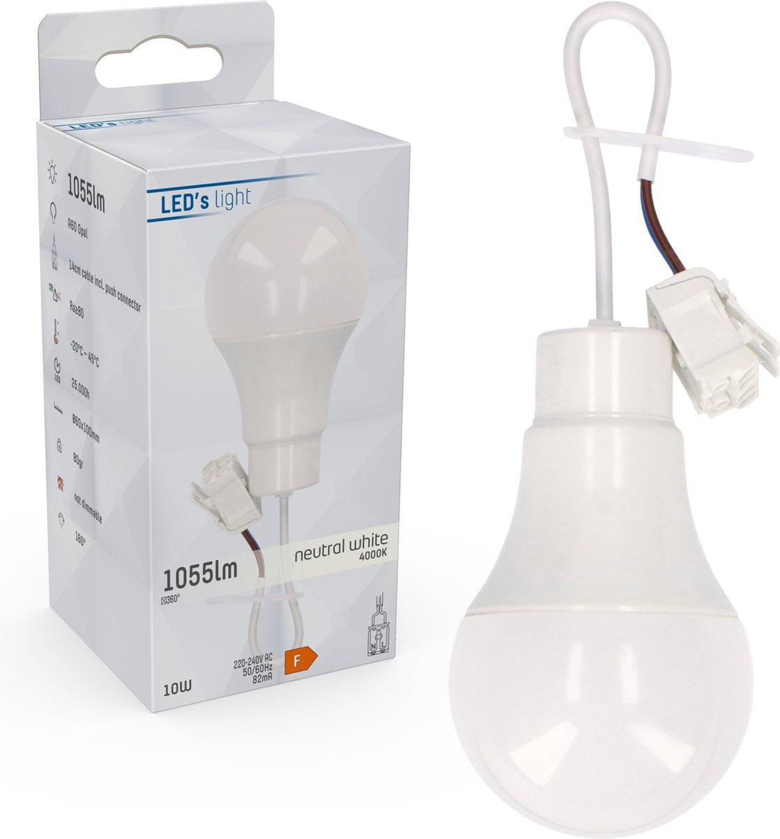 Verhuisfitting E27 met LED Lamp - Extra krachtig licht - 1055 lumen - Lampfitting