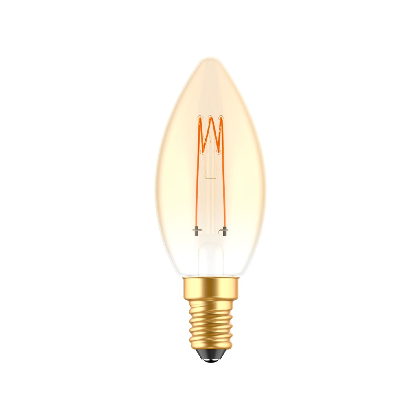 LED Kaarslamp goud E14 - Gloeilamp design - Dimbaar extra warm wit - 1800K