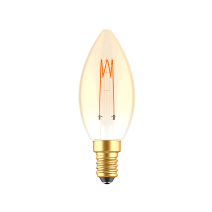 LED Kaarslamp goud E14 - Gloeilamp design - Dimbaar extra warm wit - 1800K