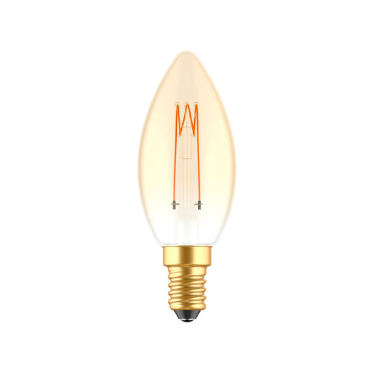 LED Kaarslamp goud E14 - Gloeilamp design - Dimbaar extra warm wit - 1800K
