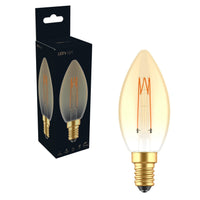 Comnox - DecoDim LED Kaarslamp - Sfeervol Goud Glas - E14 1800K