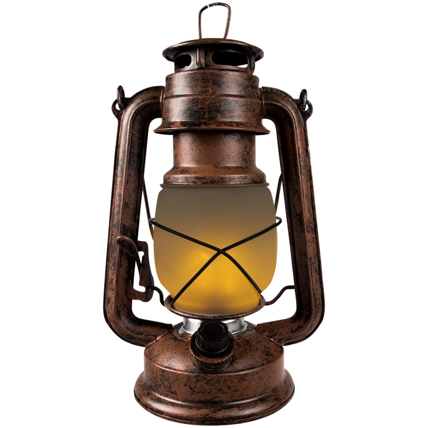 Vintage LED Olielamp op batterijen - Dimbaar - Draadloos - 24 cm - Koper