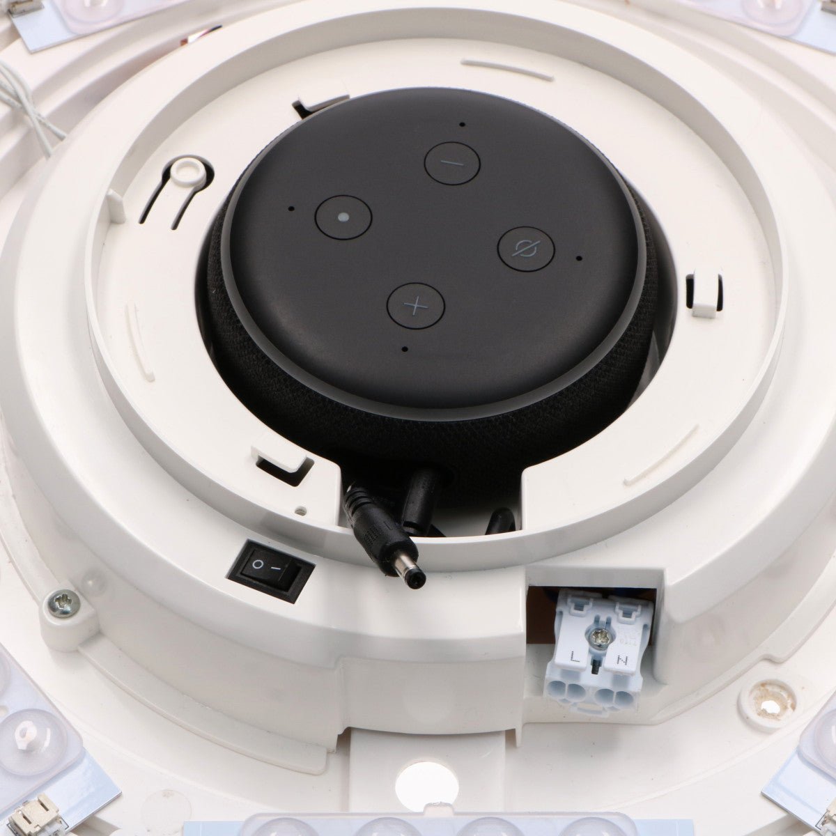 VoiceControl LED Plafondlamp 50 cm met Google Nest & Amazon Echo Dot houder - Bedienbaar met App