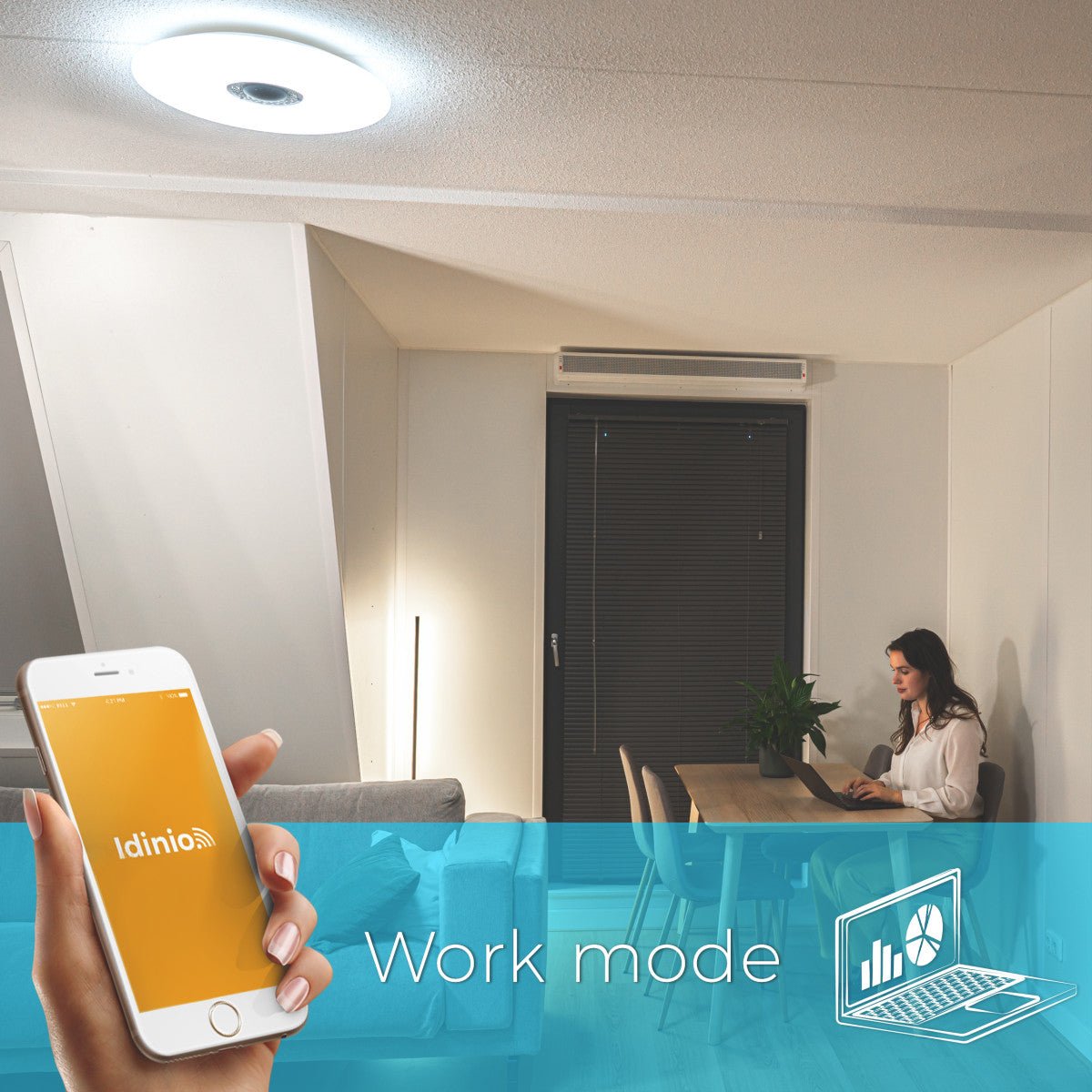 VoiceControl LED Plafondlamp 50 cm met Google Nest & Amazon Echo Dot houder - Bedienbaar met App