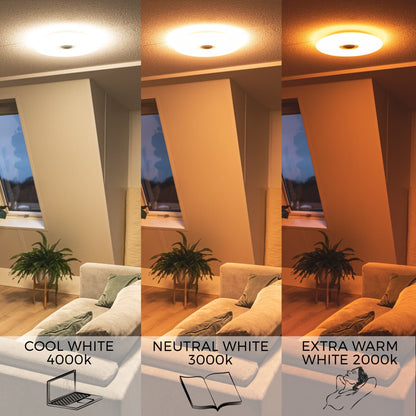 VoiceControl LED Plafondlamp 50 cm met Google Nest & Amazon Echo Dot houder - Bedienbaar met App