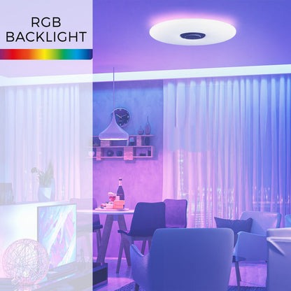 VoiceControl LED Plafondlamp 50 cm met Google Nest & Amazon Echo Dot houder - Bedienbaar met App