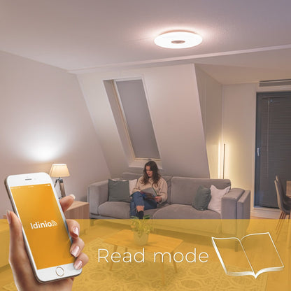 VoiceControl LED Plafondlamp 50 cm met Google Nest & Amazon Echo Dot houder - Bedienbaar met App