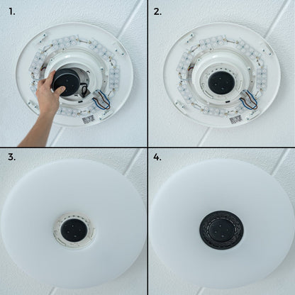 VoiceControl LED Plafondlamp 50 cm met Google Nest & Amazon Echo Dot houder - Bedienbaar met App