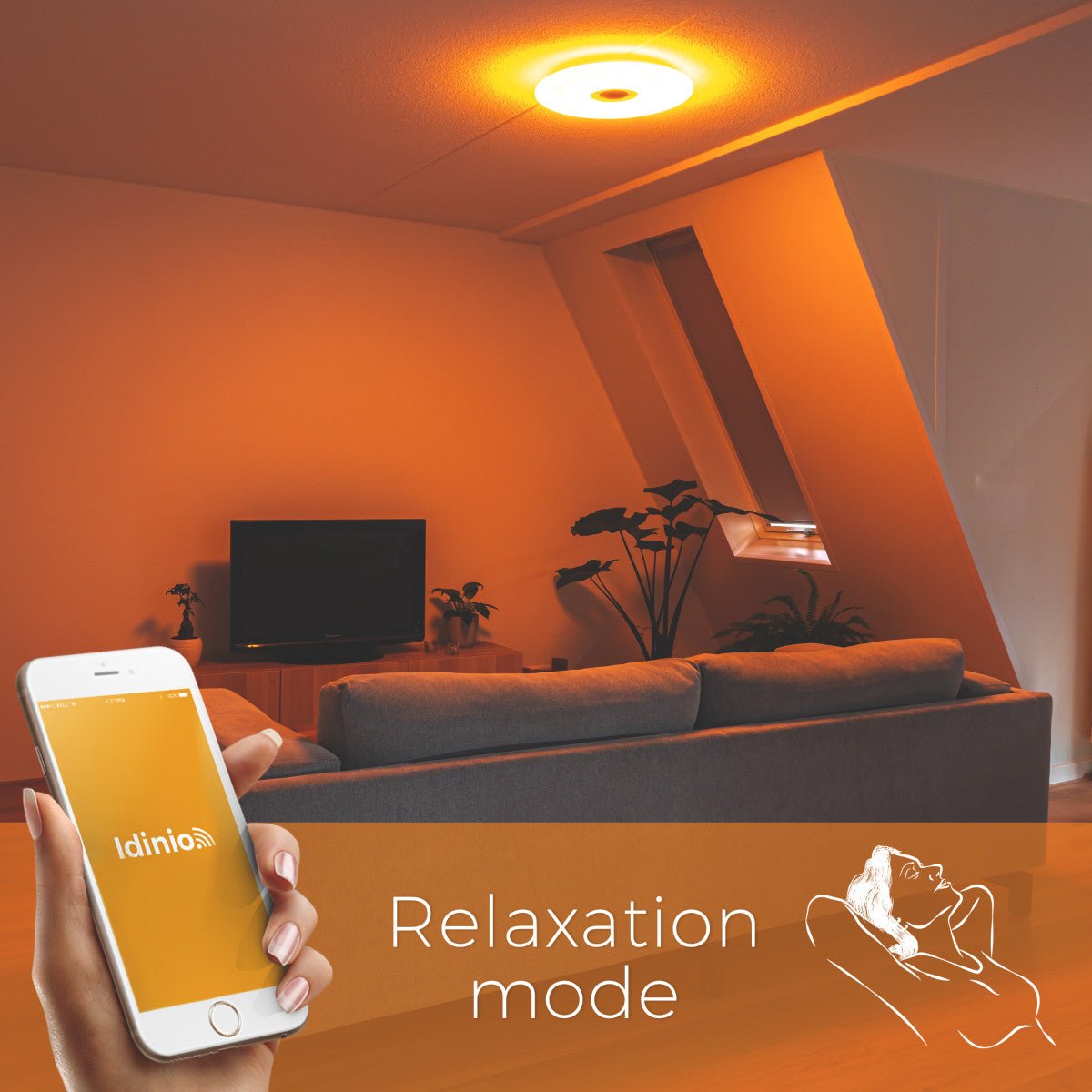 VoiceControl LED Plafondlamp 50 cm met Google Nest & Amazon Echo Dot houder - Bedienbaar met App