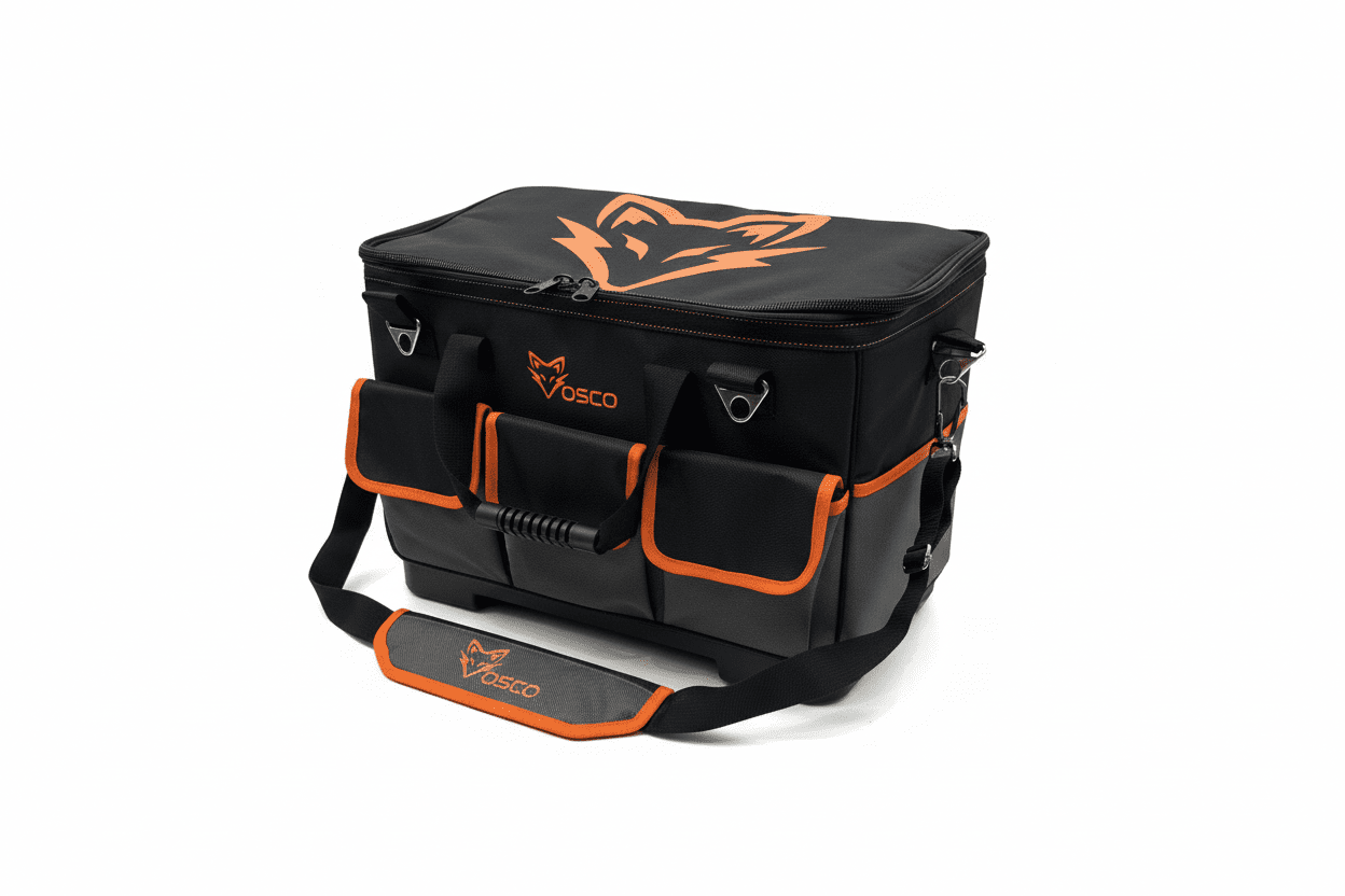 Vosco® Gereedschapstas XL - Robuust & Ruim - Zwart/Oranje