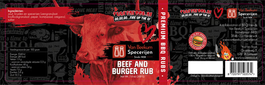Comnox - Vuur&Rook Beef And Burger Rub 200g - Heerlijk gekruide smaak voor rundvlees - Perfect voor burgers en brisket - 200 g verpakking - kruidensmaak