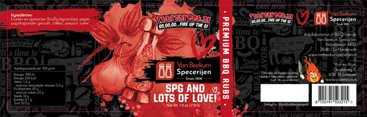 Comnox - Vuur&Rook SPG And Lots Of Love Rub 210 g - Smaakvolle kruidenmix voor steaks en vlees - 100% natuurlijk - 210g verpakking